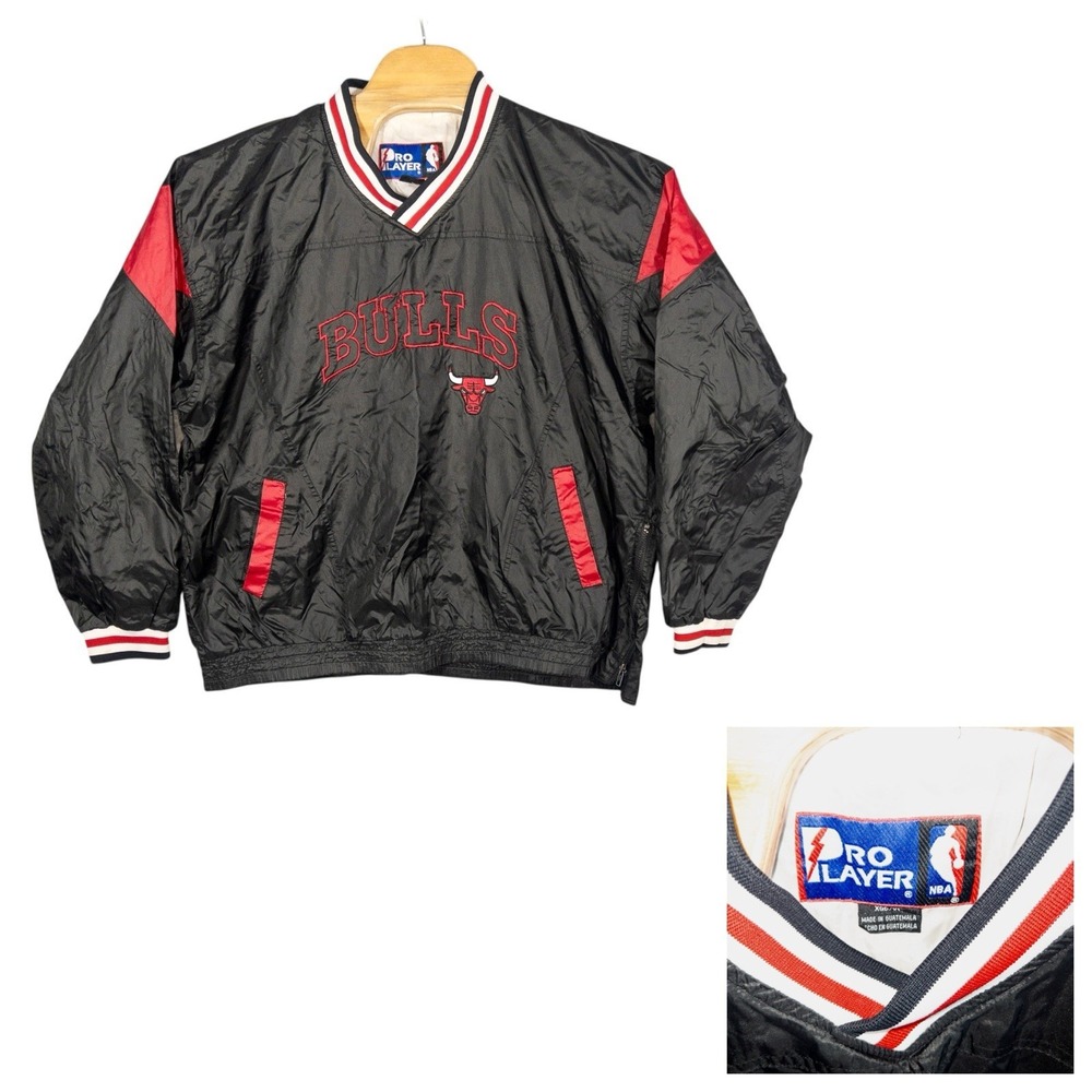 Vintage Pro Player Chicago Bulls All Weather Lined Pullover Mens‎ XL NBA *Read*